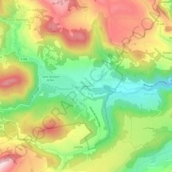 Topografische Karte Saillant, Höhe, Relief