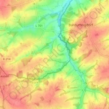 Topografische Karte Suttorf, Höhe, Relief