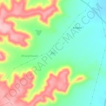 Topografische Karte Bibi, Höhe, Relief