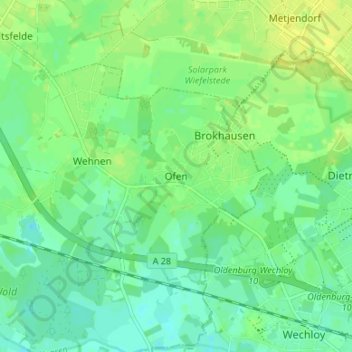 Topografische Karte Ofen, Höhe, Relief