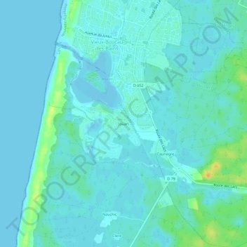 Topografische Karte Jouan, Höhe, Relief