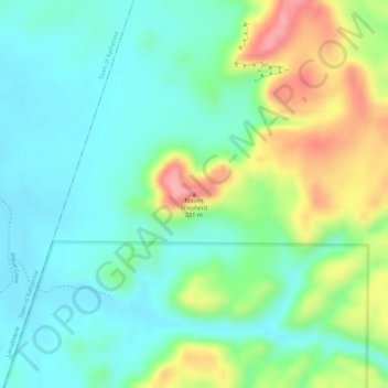 Topografische Karte Mount Shepherd, Höhe, Relief