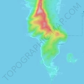 Topografische Karte Tabon, Höhe, Relief