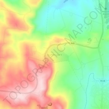Topografische Karte Numbi park, Höhe, Relief