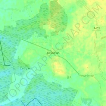 Topografische Karte Ticknevin, Höhe, Relief