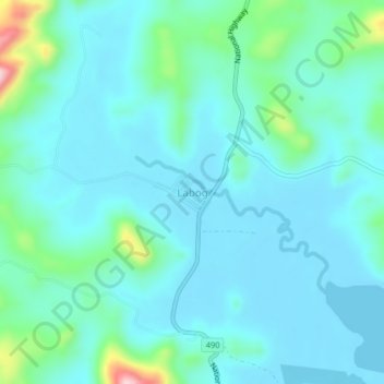 Topografische Karte Labog, Höhe, Relief