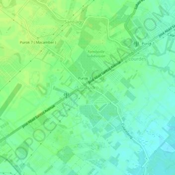 Topografische Karte San Isidro, Höhe, Relief