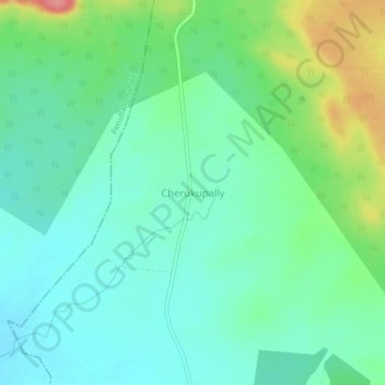Topografische Karte Cherukupally, Höhe, Relief