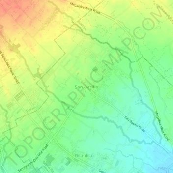 Topografische Karte San Basilio, Höhe, Relief