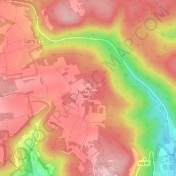 Topografische Karte Lindersberg, Höhe, Relief
