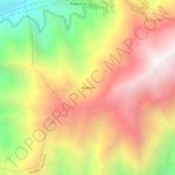 Topografische Karte Huaron, Höhe, Relief