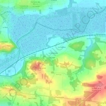 Topografische Karte La Provotais, Höhe, Relief