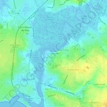 Topografische Karte La Bodelinière, Höhe, Relief