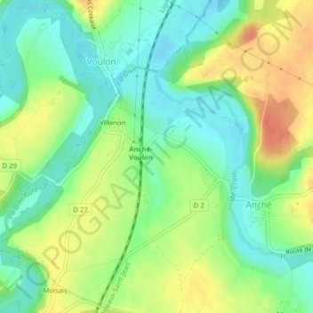 Topografische Karte La Leze, Höhe, Relief