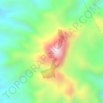 Topografische Karte Mount Natib, Höhe, Relief