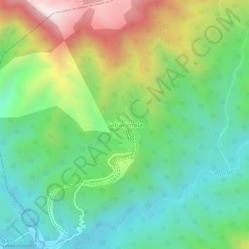 Topografische Karte Sabarimala, Höhe, Relief