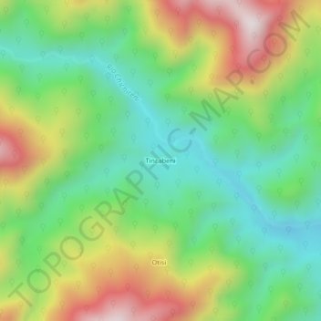 Topografische Karte Tincabeni, Höhe, Relief