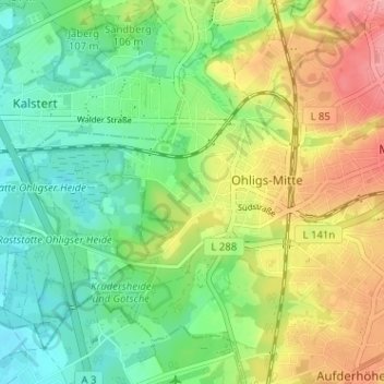 Topografische Karte Neubaugebiet "Heimspiel", Höhe, Relief