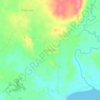 Topografische Karte Concordia, Höhe, Relief