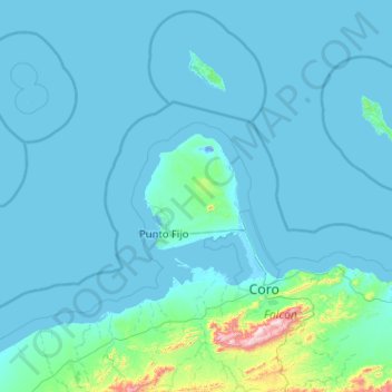Topografische Karte Paraguaná, Höhe, Relief