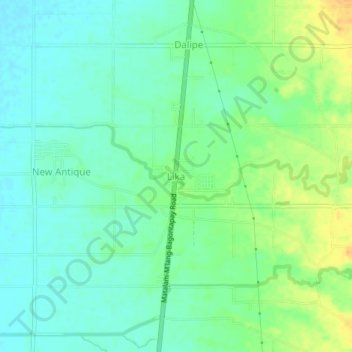 Topografische Karte Lika, Höhe, Relief