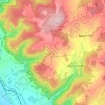 Topografische Karte Vogtendorf, Höhe, Relief
