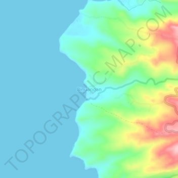 Topografische Karte Binuangan, Höhe, Relief