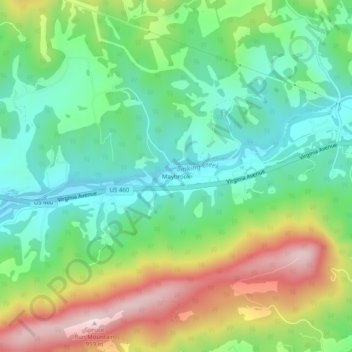 Topografische Karte Maybrook, Höhe, Relief
