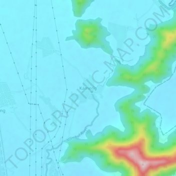 Topografische Karte Kameng, Höhe, Relief