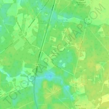 Topografische Karte Les Marchais Timon, Höhe, Relief