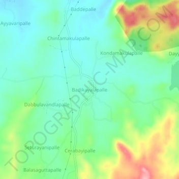 Topografische Karte Badikayalapalle, Höhe, Relief