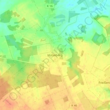 Topografische Karte Hülseberg, Höhe, Relief