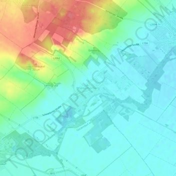 Topografische Karte Wienerherberg, Höhe, Relief
