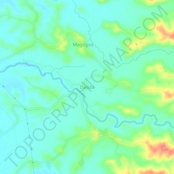 Topografische Karte Dadda, Höhe, Relief