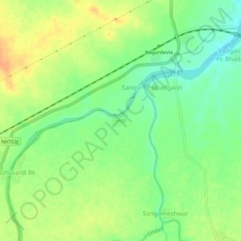 Topografische Karte Hol, Höhe, Relief