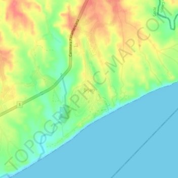 Topografische Karte Bijao, Höhe, Relief