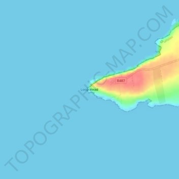 Topografische Karte Loop Head, Höhe, Relief