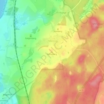 Topografische Karte Eichelberg, Höhe, Relief