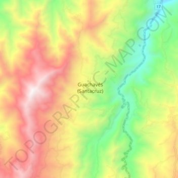 Topografische Karte Guachavés (Santacruz), Höhe, Relief