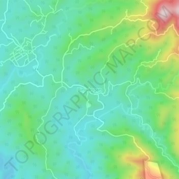 Topografische Karte Binuangan, Höhe, Relief