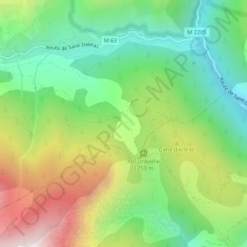 Topografische Karte Le Col d'Anelle, Höhe, Relief