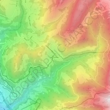 Topografische Karte Les Avants, Höhe, Relief