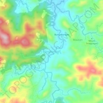 Topografische Karte Bongbongan, Höhe, Relief