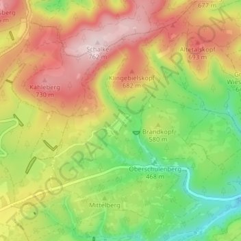 Topografische Karte Festenburg, Höhe, Relief