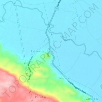 Topografische Karte Switch, Höhe, Relief