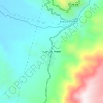 Topografische Karte Nuevo San Martin, Höhe, Relief