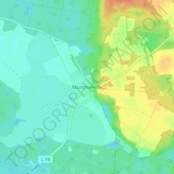 Topografische Karte Münchehofe, Höhe, Relief