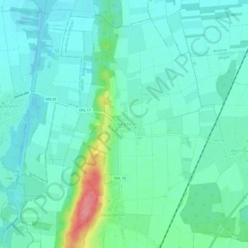 Topografische Karte Weicht, Höhe, Relief