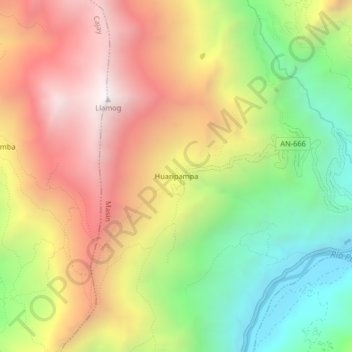 Topografische Karte Huaripampa, Höhe, Relief