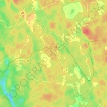 Topografische Karte Ebbamåla, Höhe, Relief